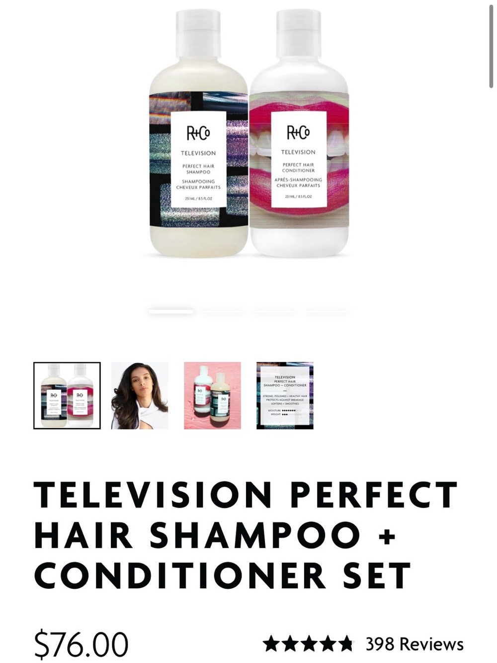 R+Co Television Perfect Hair Shampoo & Conditioner Set